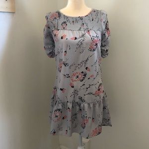 Anthropologie Kimchi Blue gray floral dress